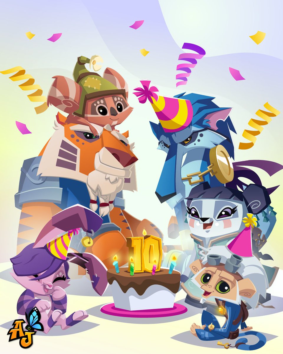 AnimalJam's tweet photo. AJ is Turning 10! π· Can you believe it? Animal Jam is officially 10 YEARS OLD, and we've got a LOT to celebrate! We've loved every moment of these past ten years with all of you amazing Jammers!
#AnimalJam #AJTurns10 #AJMemories #10YearsOfFun https://t.co/C3dGJ7NZLA