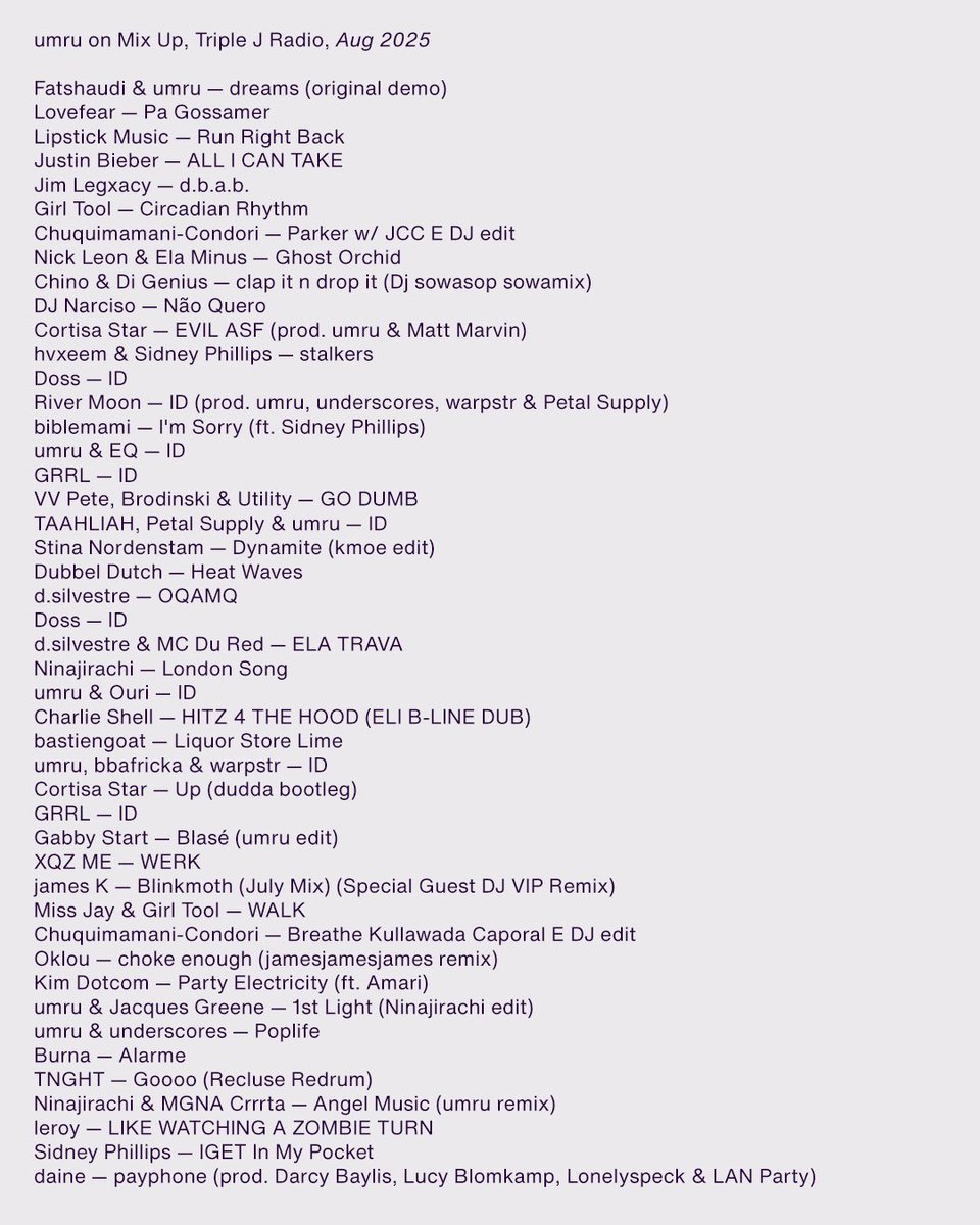 My mix on <a href="/triplej/">triple j</a> from Saturday is archived now on my Soundcloud + Triple J website, lots of unreleased from me &amp; friends + all my Aussie favs ↓