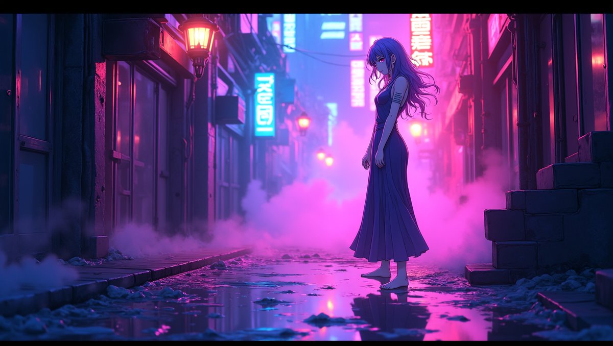 VelvoidX's tweet photo. damp silk hugs each curve
neon flickers in puddles
streets breathe I exhale
#neon #cyberpunk #rainylook https://t.co/qUAZGzzcsu