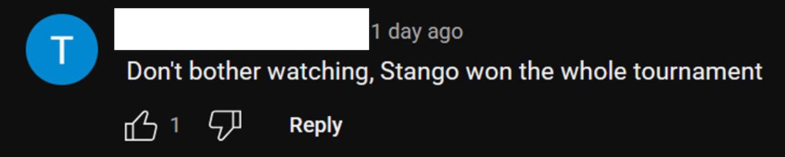 wondering if this person thinks people watch tournament sets to figure out who won like it was a whodunnit

this was winners finals cake vs stango btw