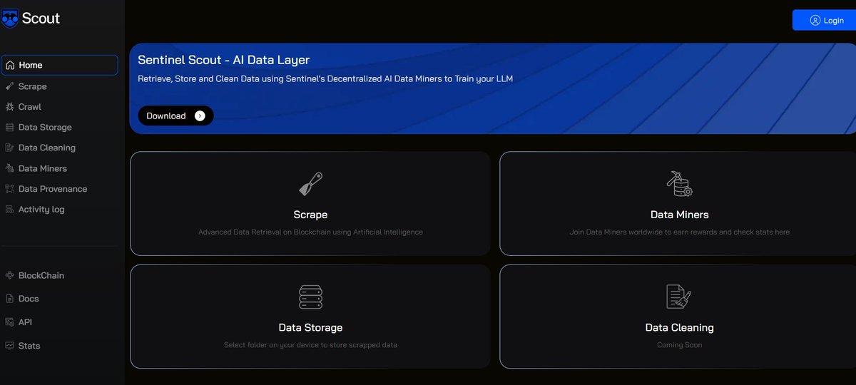Sentinel - The Layer 1 for DePin Bandwidth (@sentineldvpn) on Twitter photo Data fuels AI, and Sentinel Scout delivers it with instant, ZK-verified, censorship-resistant P2P bandwidth and data retrieval
<a href="/Fetch_ai/">Fetch.ai</a> Agentic LLM
<a href="/akashnet_/">Akash Network</a> Compute
<a href="/Jackal_Protocol/">JACKAL</a> Storage
All possible with <a href="/cosmos/">Cosmos - The Interchain ⚛️</a>
Get 100MB free scraping credit
scout.sentinel.co Data fuels AI, and Sentinel Scout delivers it with instant, ZK-verified, censorship-resistant P2P bandwidth and data retrieval
<a href="/Fetch_ai/">Fetch.ai</a> Agentic LLM
<a href="/akashnet_/">Akash Network</a> Compute
<a href="/Jackal_Protocol/">JACKAL</a> Storage
All possible with <a href="/cosmos/">Cosmos - The Interchain ⚛️</a>
Get 100MB free scraping credit
scout.sentinel.co