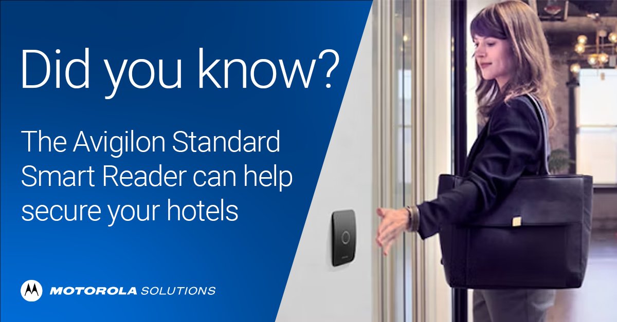 Avigilon, a Motorola Solutions Company (@avigilon) on Twitter photo Reliable #HotelSecurity made simple. ✅ The #Avigilon Standard Smart Reader by <a href="/MotoSolutions/">Motorola Solutions</a> supports a variety of touchless #AccessControl methods, providing seamless access to authorized individuals while keeping threats out.
Learn more: bit.ly/4lrlmCZ Reliable #HotelSecurity made simple. ✅ The #Avigilon Standard Smart Reader by <a href="/MotoSolutions/">Motorola Solutions</a> supports a variety of touchless #AccessControl methods, providing seamless access to authorized individuals while keeping threats out.
Learn more: bit.ly/4lrlmCZ