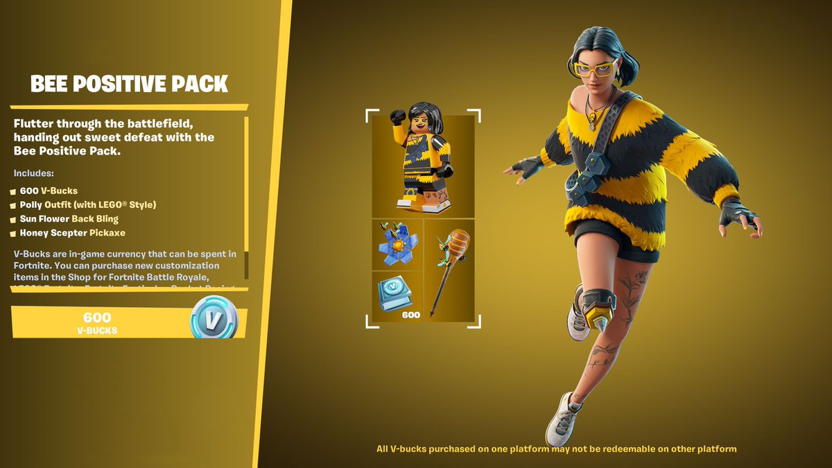 5x Bee Positive Packs

— Retweet  
— Follow Me w/ Notis 🔔
— Join discord.gg/asEwJHqVDB (Optional)

Ends 48 Hours, Good Luck 💛
#Fortnite #FortniteArt