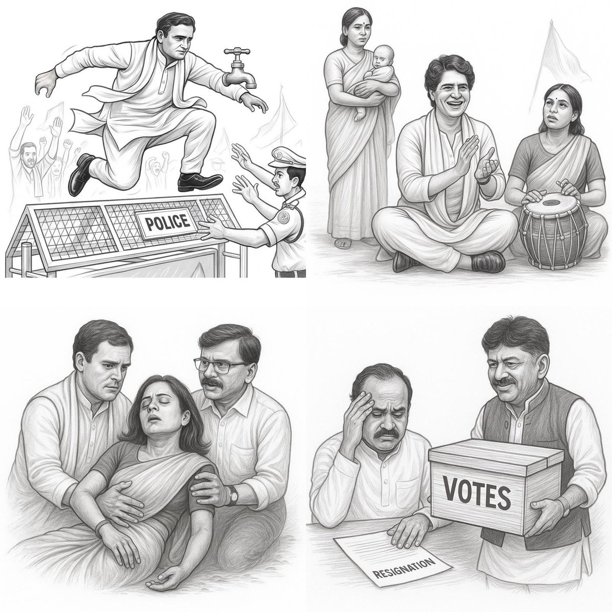 HemanNamo's tweet photo. 1 tuti chor escapes police 
2 child birth celeberation 
3 Mohua Faints as makeup spoilt, no AC , no Beer
4 Cong Minister sacked as votes found with DK 

#IndiBlock https://t.co/6ELDoVmUEb