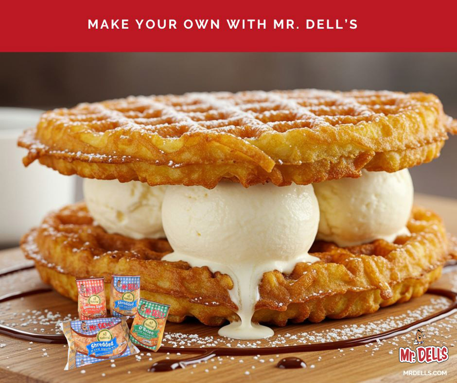 MrDellsTweets's tweet image. 🍦🥔 Forget the drive-thru—make the viral hash brown ice cream sandwich at home with Mr. Dell’s! 🙌

Golden, crispy hash browns + your fave ice cream = sweet &amp;amp; savory bliss. 🤤
Find where to buy 👉 MrDells.com

#MrDells #HashBrownHack #ViralEats  #HashBrowns