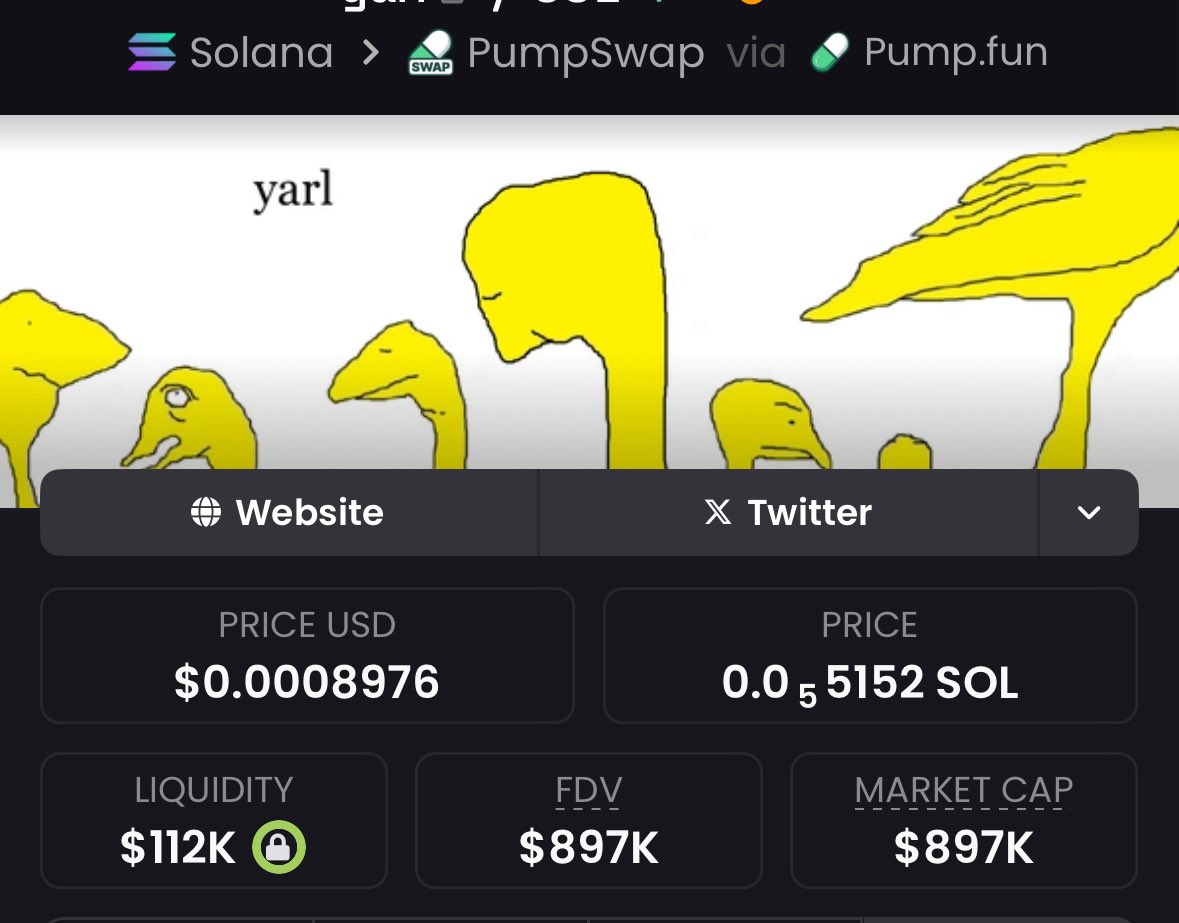 49x gains on $yarl . Dropped in my TG at $18k mcap, watched it pumped up to $897k Mcap..
Early calls are winning 🏆 

zJQQ2zZ5ggJKXBpaNNxJdmB2JJodJJvudQUbyZQpump