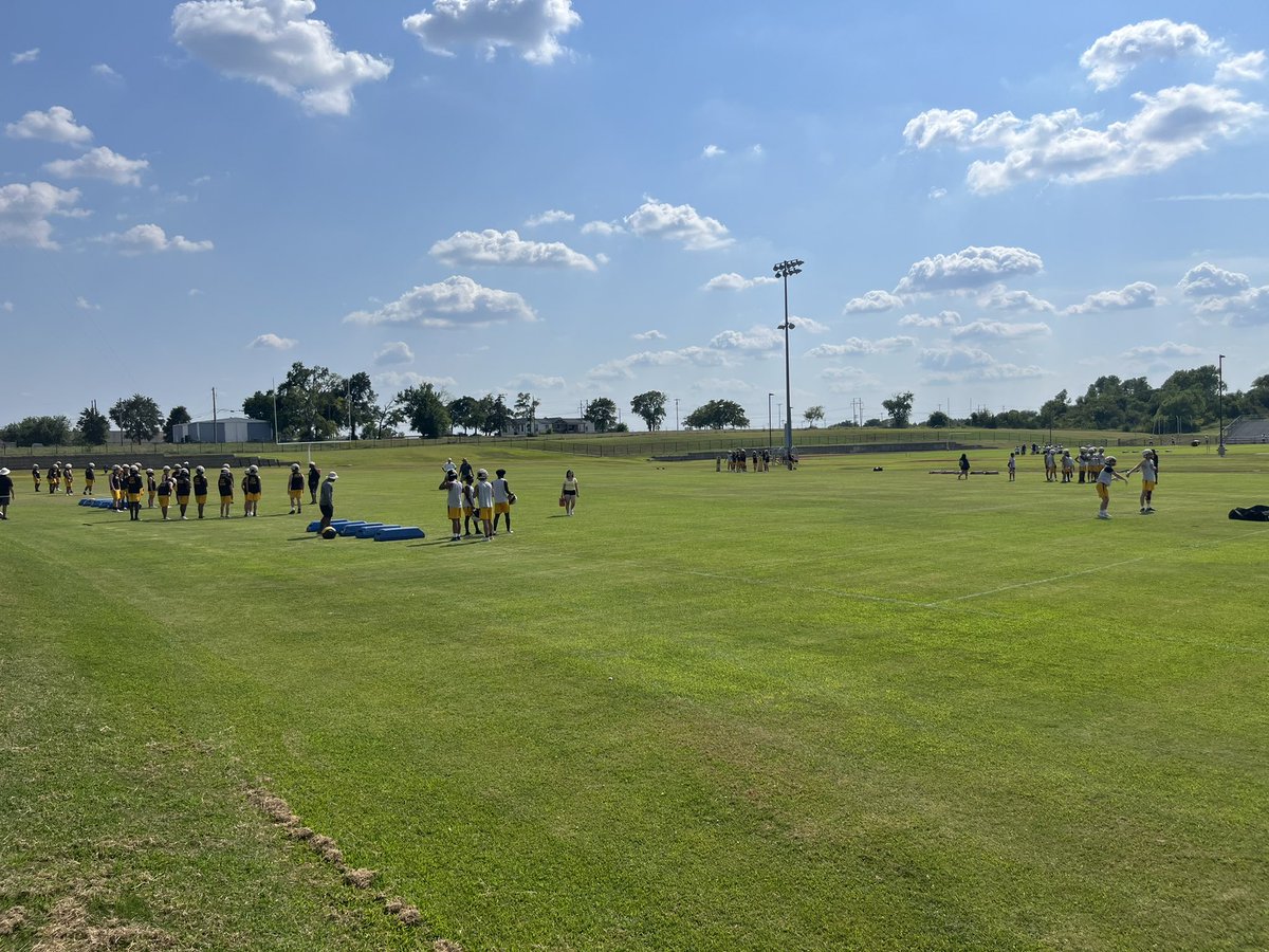 The Jackets are on the field! Denison gets in their first workout today as high school football begins! <a href="/Recruit_Denison/">Denison HS Yellow Jackets Football Recruiting</a>