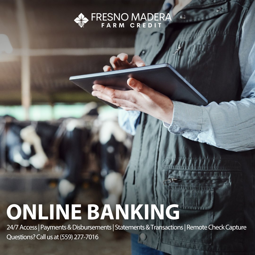 Set up your online banking portal today, and get easy access to your loans, transfer funds from a loan to an external bank account, remotely deposit checks, and more! Enjoy 24/7 access - whenever you need it! Visit fmfarmcredit.com! 
#onlinebanking #farmloans #farmcredit