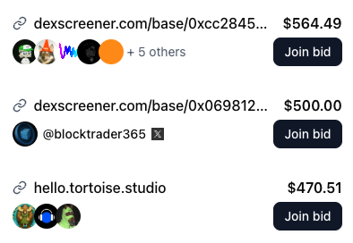 qrcoin.fun (@qrcoindotfun) on Twitter photo In our first $QR auction with group bids, the lead bid is for $higher
<a href="/colfaxxx/">colfax</a> started it with <a href="/blankspac_e/">𝙗𝙡𝙖𝙣𝙠</a> <a href="/Anaroth__/">Anaroth</a> <a href="/philmohun/">phil (on farcaster)</a> + 6 others supporting
2nd place is a $500 bid from <a href="/blocktrader365/">BlockTrader365</a>
3rd is for <a href="/tortoise_on_fc/">tortoise</a> started by <a href="/mattleefc/">mattlee</a>, boosted by <a href="/0xbamboostrong/">bamboostrong</a> In our first $QR auction with group bids, the lead bid is for $higher
<a href="/colfaxxx/">colfax</a> started it with <a href="/blankspac_e/">𝙗𝙡𝙖𝙣𝙠</a> <a href="/Anaroth__/">Anaroth</a> <a href="/philmohun/">phil (on farcaster)</a> + 6 others supporting
2nd place is a $500 bid from <a href="/blocktrader365/">BlockTrader365</a>
3rd is for <a href="/tortoise_on_fc/">tortoise</a> started by <a href="/mattleefc/">mattlee</a>, boosted by <a href="/0xbamboostrong/">bamboostrong</a>