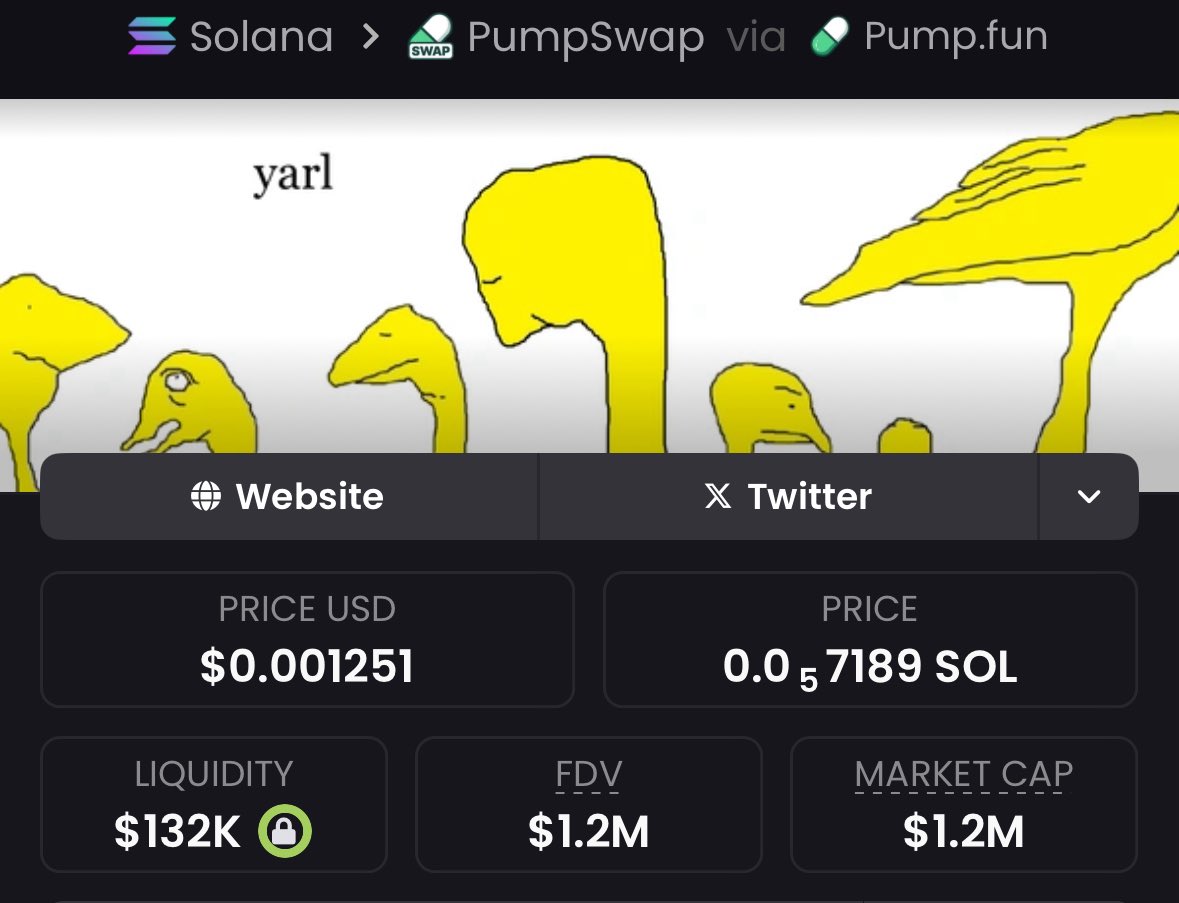 $yarl ran from $18k to $1.2M MC&gt;&gt;66x gains 🚀🚀

Wanna make good cool profits? You know where to find me…

zJQQ2zZ5ggJKXBpaNNxJdmB2JJodJJvudQUbyZQpump