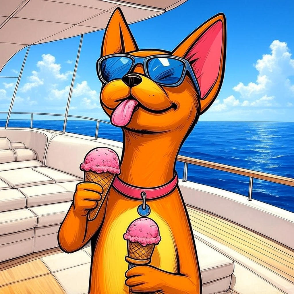 AlphaQcoin's tweet photo. Check out Alpha Q, crypto king on his yacht! Fur glossy as moon profits, he can rock shades, eat ice cream, hump a leg, slurp, & recite Shakespeare—all while steering with one paw! All the bitches love this smiling champ! 😎 #AlphaQ #Crypto #YachtLife
#myro #bonk #sol #eth #btc https://t.co/CDOie6n6Td