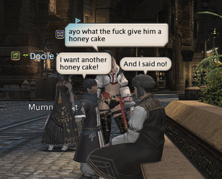 sometimes; I like to join in the other NPC's chat bubble discussions.