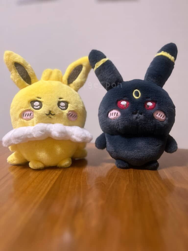 ちいかわ風サンダース＆ブラッキー ポケモンのぬいぐるみを「ちいかわ