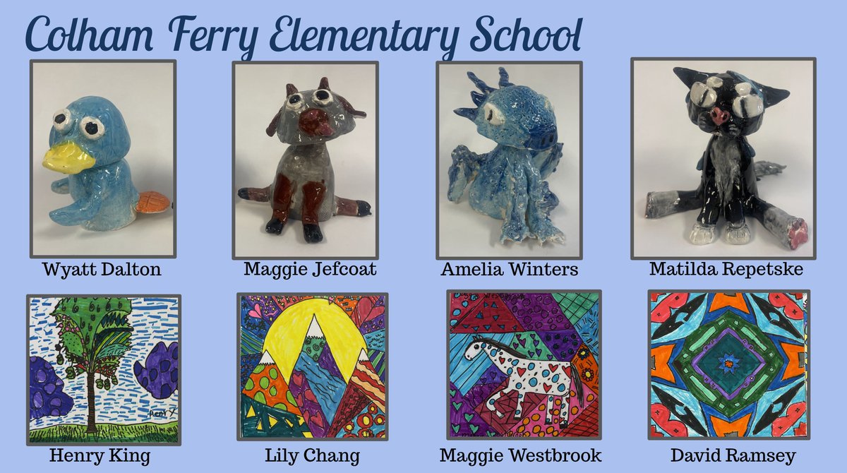 Colham Ferry Elementary students, under the direction of Allyson Winter, also provided this month’s art display. Great job, Mustangs! #OconeeFamily