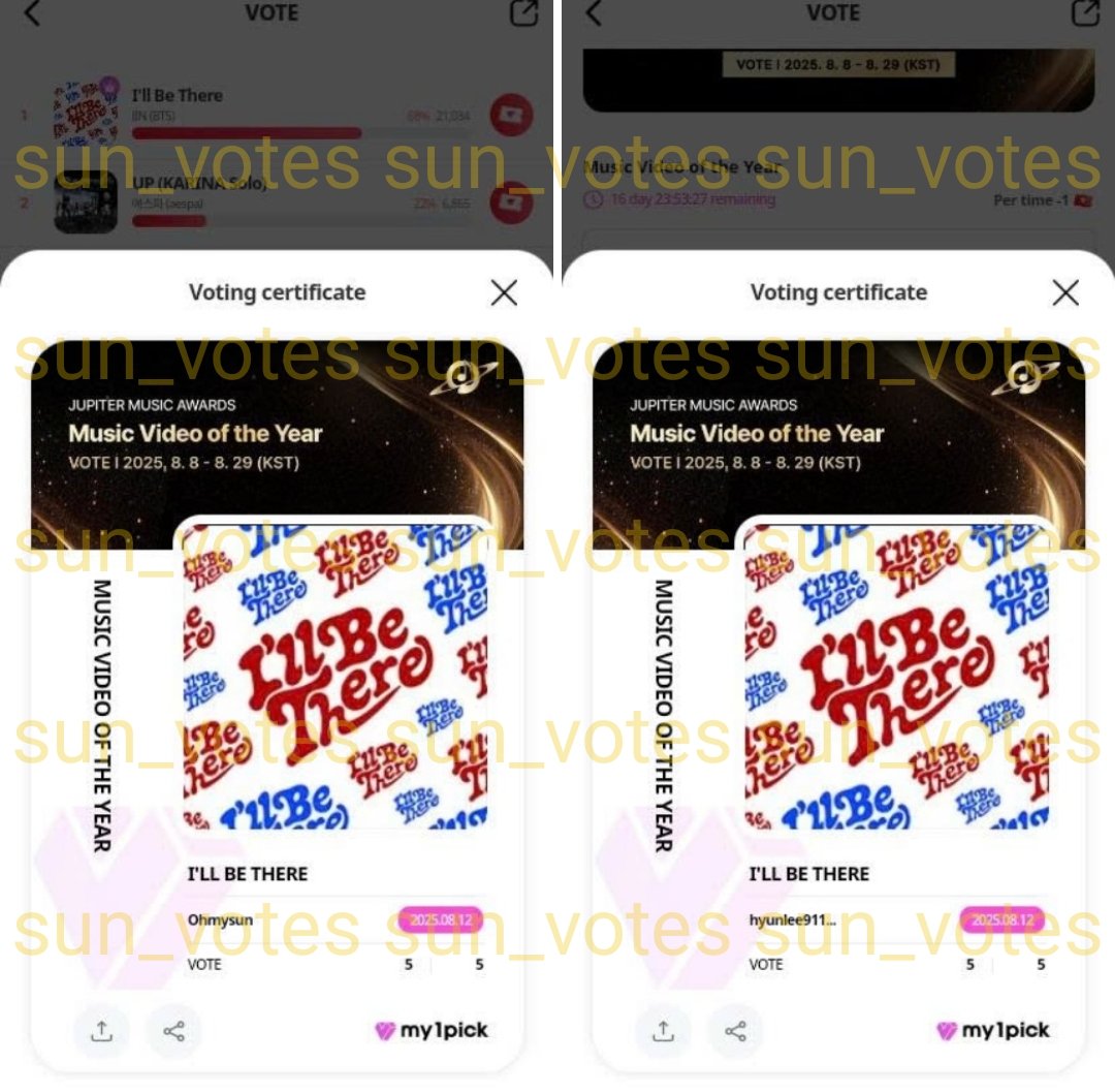 sun_votes's tweet photo. โ
Done: RT DEAL #My1pick
๐ 20 ๐๏ธ have been casted for
#Jin on "JMA โ Music Video of the year"
Thank you for your participation ๐ฅฐ
#sunvotes_proof https://t.co/rg1a7O4ZgV