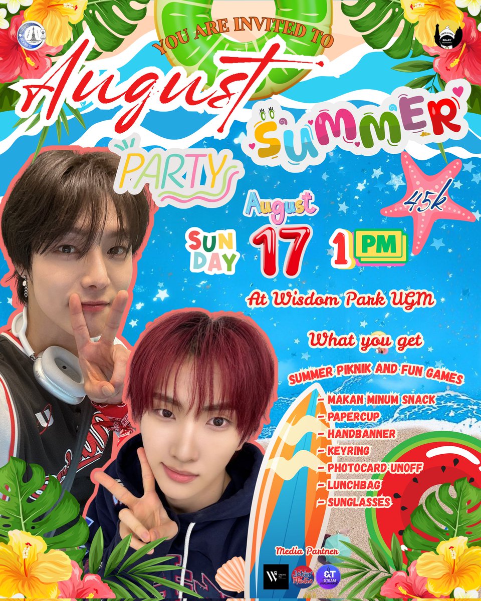🌴AUGUST SUMMER PARTY 🌴

Are you Ready for Summer? 
Ready for Party!!!

Let's join with us on collaboration birthday party from Onewe Yonghoon and Xikers Seeun!!
Event by <a href="/oneweoneusjogja/">ONEWE_ONEUS.JOGJA</a> <a href="/roady_jogja/">Roady Jogja</a>