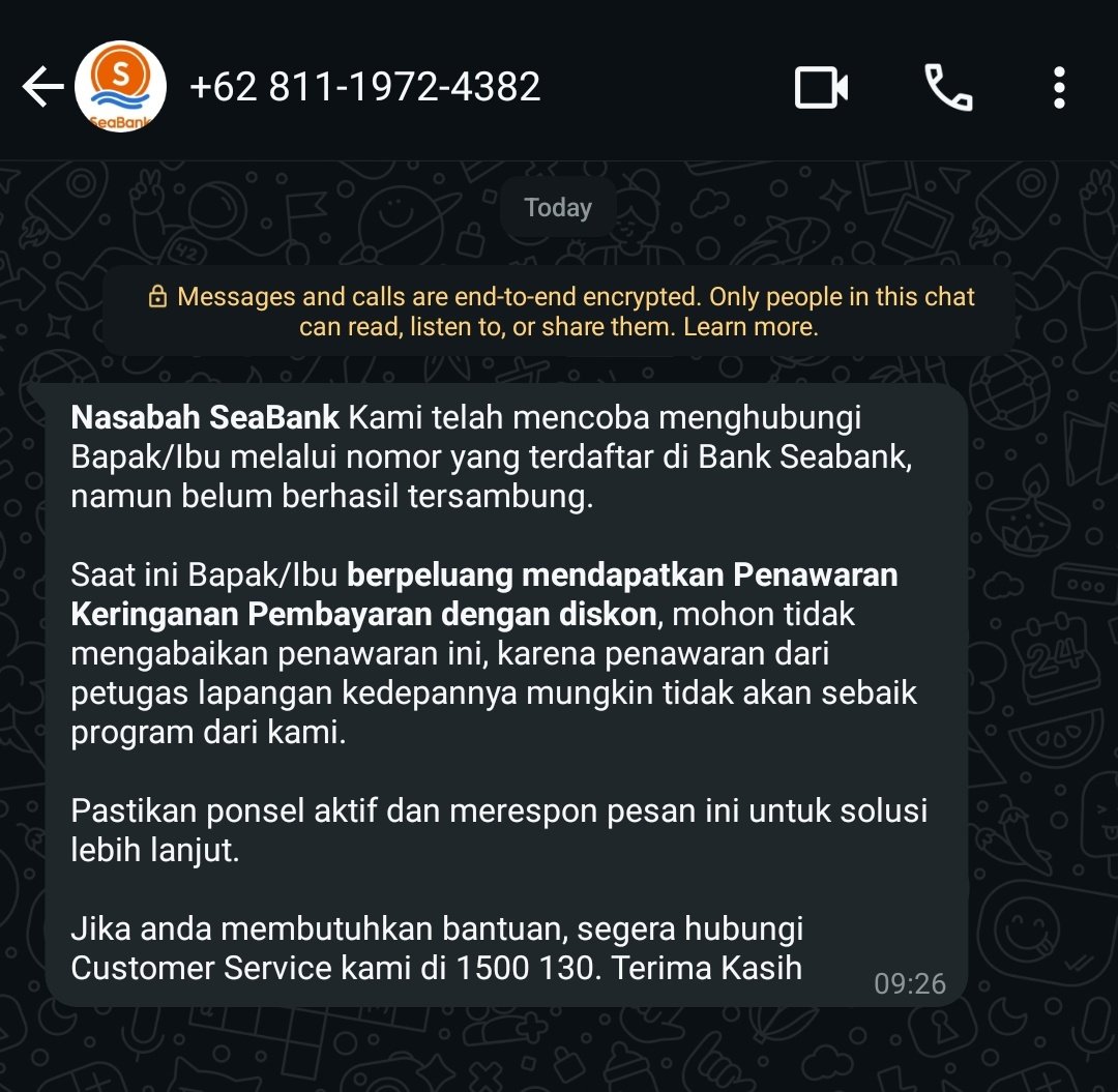 Joyliciaa_'s tweet photo. Yang galbay seabank adakah yang pernah daprt cht begini? https://t.co/GJJ8Q1BjBq