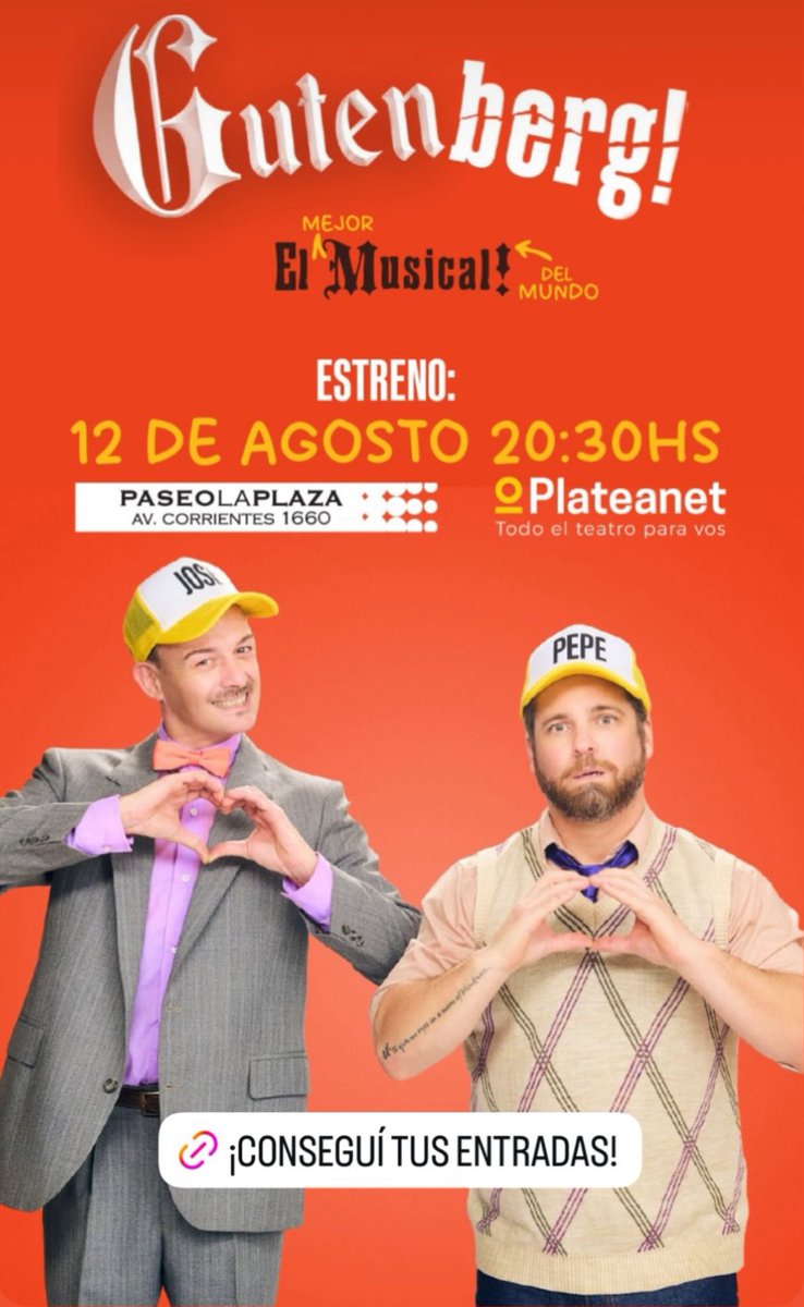 tripA_germAn's tweet image. Hoy estreno #gutenberg en #elpaseolaplaza !

plateanet.com/obra/32002?obr…