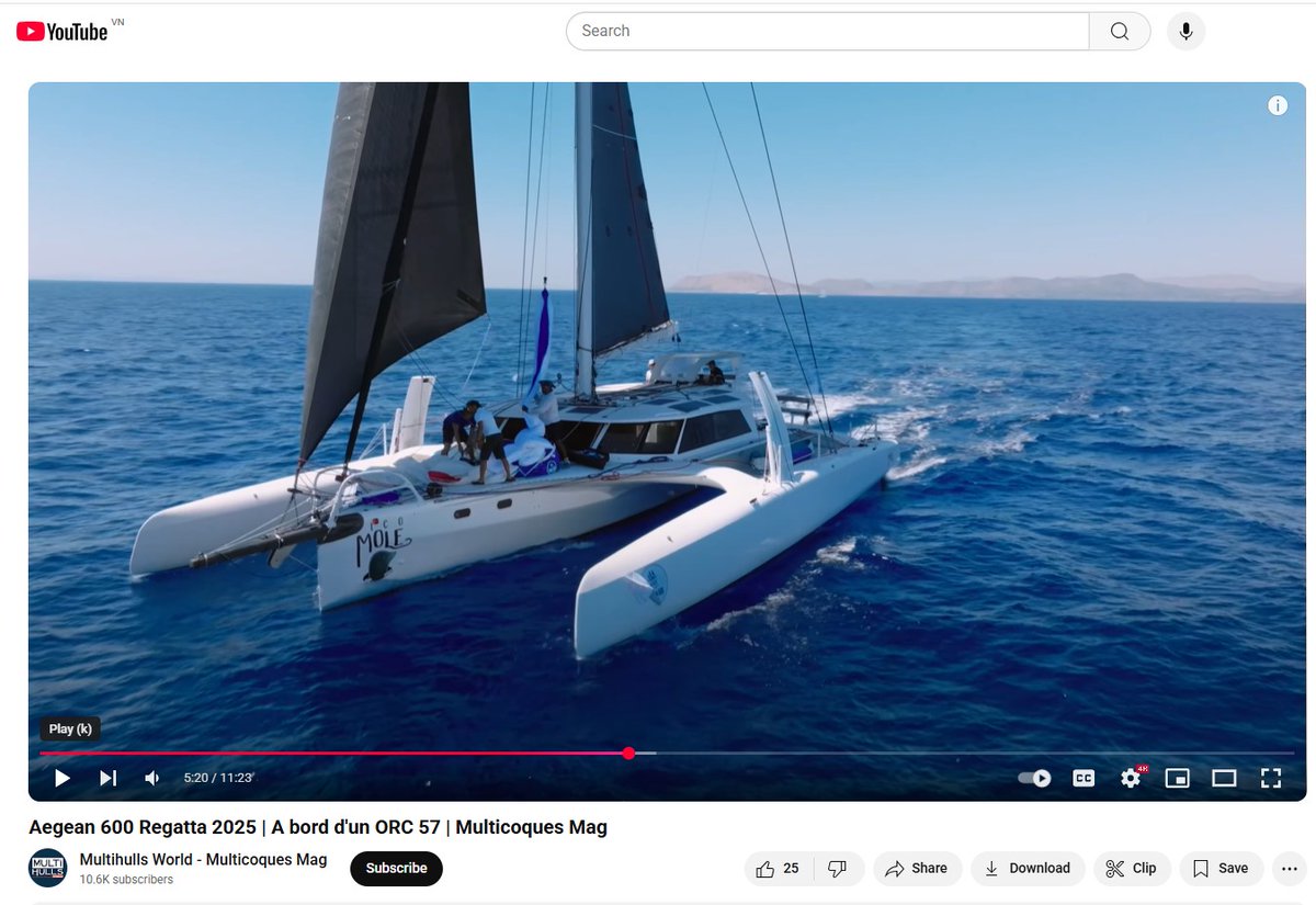 RapidoTrimarans's tweet image. @MultihullsWorld has just posted a nice video of some multihull action in the recent AEGEAN 600 which included the Rapido 53XS, Picomole (which finished in second place).

To view the video, click onto youtu.be/vB24WscmoJA?t=…

#Aegean600 #rapido53xs #rapidotrimarans, #picomole