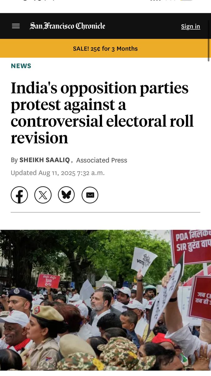 अमेरिका के सभी प्रमुख अख़बार -द न्यूयॉर्क टाइम्स, एबीसी न्यूज़, सैन फ़्रांसिस्को क्रॉनिकल, लॉस एंजिलिस टाइम्स इत्यादि ने भारत में विपक्षी पार्टियों के प्रदर्शन की ख़बर को प्रमुखता से प्रकाशित किया है।