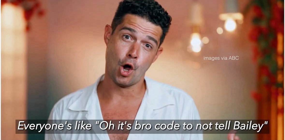ofBingeorCringe's tweet photo. This season on bachelor in paradise: adult men act like middle school boys claiming bro code while lying to women and chasing after $500k 
#BachelorInParadise #bachelorinpardise https://t.co/XCtqS86L8P
