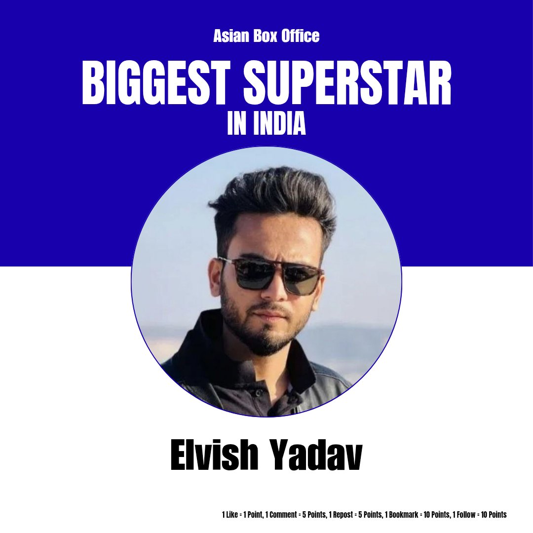 ᴄɪɴᴇᴘʜɪʟᴇ ✨ (@nsdedication_) on Twitter photo National Poll: BIGGEST SUPERSTAR IN INDIA 🏆
Vote if you Support - <a href="/ElvishYadav/">Elvish Yadav</a> #ElvishYadav
1 Like = 1 Point
1 Reply = 5 Points
1 Repost = 10 Points
1 Follow = 10 Points
1 Bookmark = 5 Points
Winner Announcement On August 14th At 6 PM National Poll: BIGGEST SUPERSTAR IN INDIA 🏆
Vote if you Support - <a href="/ElvishYadav/">Elvish Yadav</a> #ElvishYadav
1 Like = 1 Point
1 Reply = 5 Points
1 Repost = 10 Points
1 Follow = 10 Points
1 Bookmark = 5 Points
Winner Announcement On August 14th At 6 PM