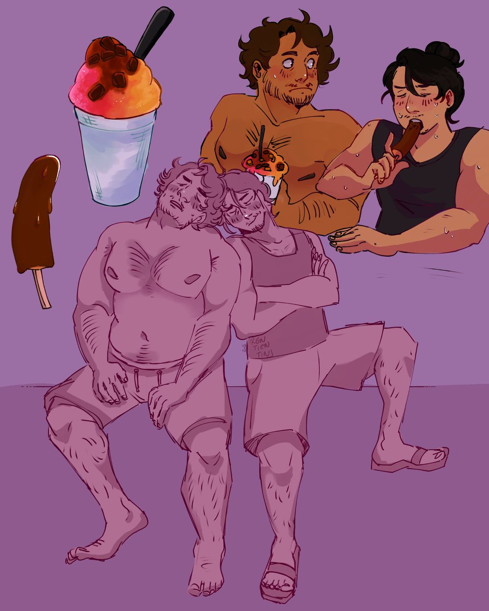 rentientin's tweet photo. ocs enjoying my favourite summer treats #ocs https://t.co/ZaUzXdEa0a