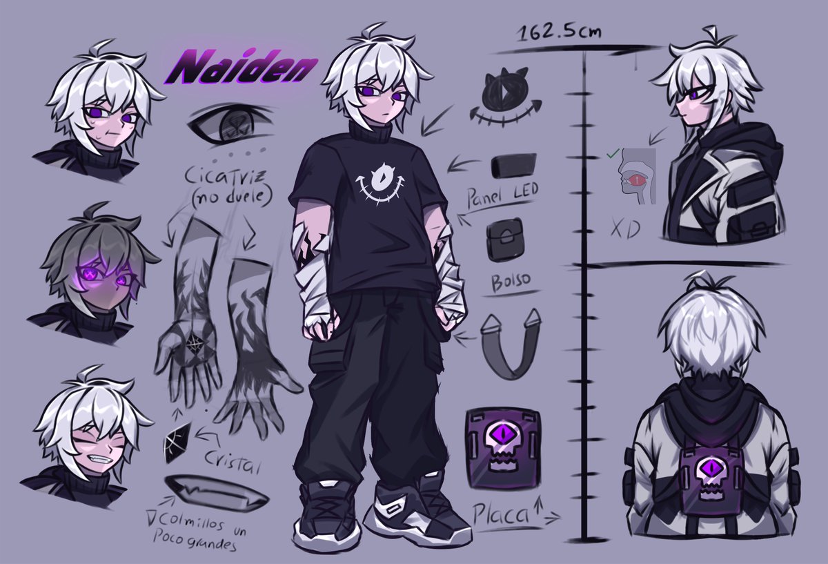 NeomatrixG's tweet photo. Naiden's Reference Sheet 🥀✨💜

#originalcharacter #referencesheet #artdi https://t.co/7v4mZKLvOX