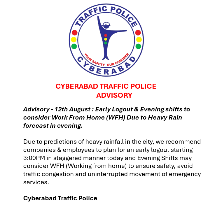 Cyberabad Traffic Police tweet media