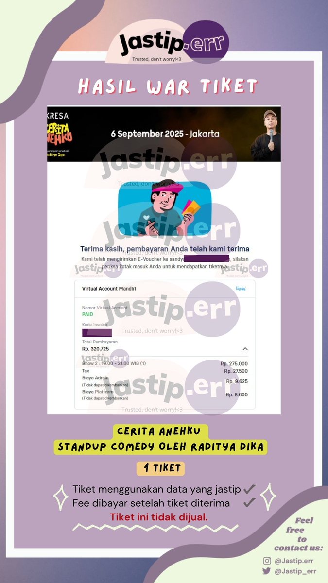 JASTIP.ERR (Jasa War Tiket) tweet media