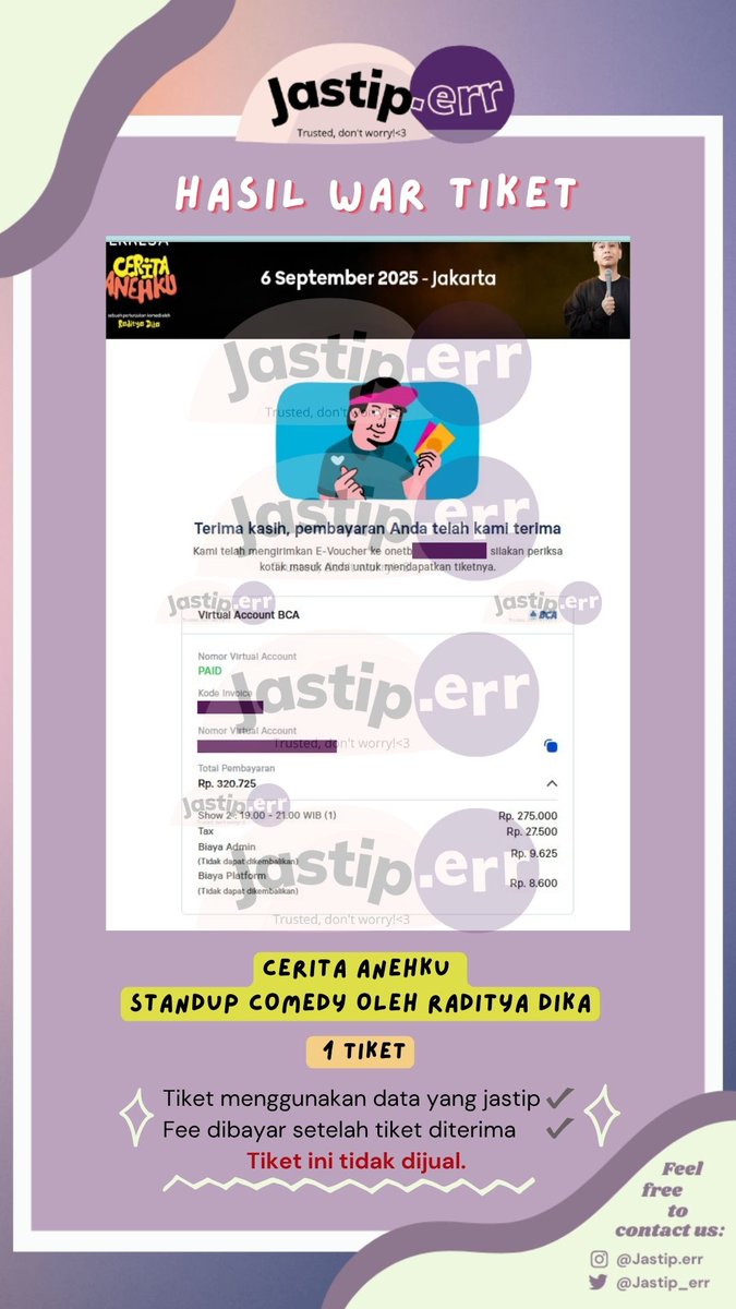 JASTIP.ERR (Jasa War Tiket) tweet media