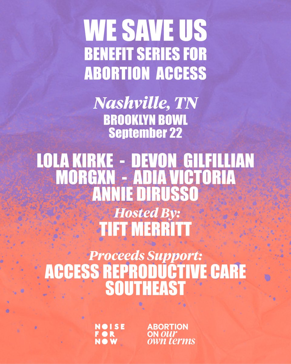 Get in loser. We’re going to raise money for reproductive rights.

9/22 <a href="/BBowlNashville/">Brooklyn Bowl Nashville</a> 
100% of net proceeds to charity
️🎟️ Tickets at the link in <a href="/noisefornow/">NOISE FOR NOW</a> bio