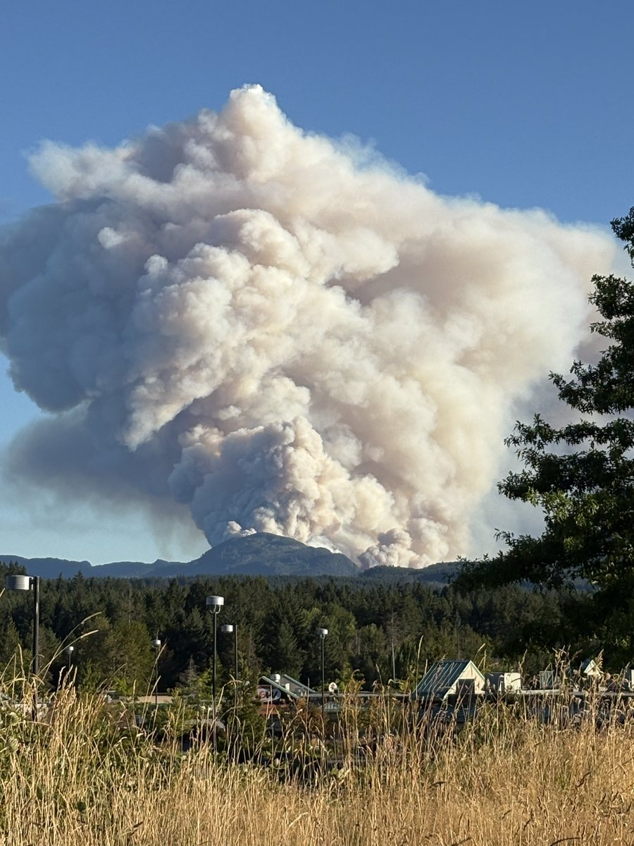 .<a href="/BCGovFireInfo/">BC Wildfire Service</a> says the China Creek fire south of #PortAlberni has quickly grown to 100 ha. The China Creek campground has apparently been evacuated. If anyone can confirm that for me I’d appreciate it. <a href="/CHEK_News/">CHEK News</a>