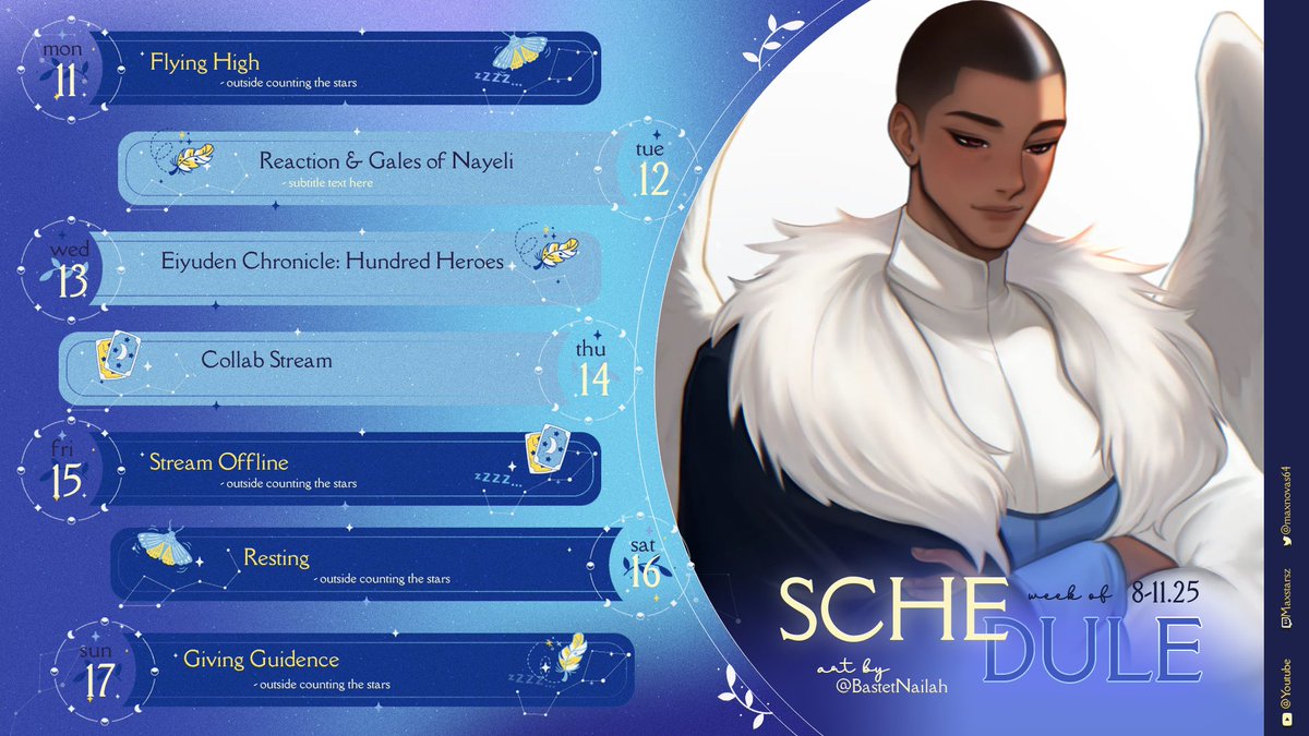 hey guy here is this week schedule see you guys there