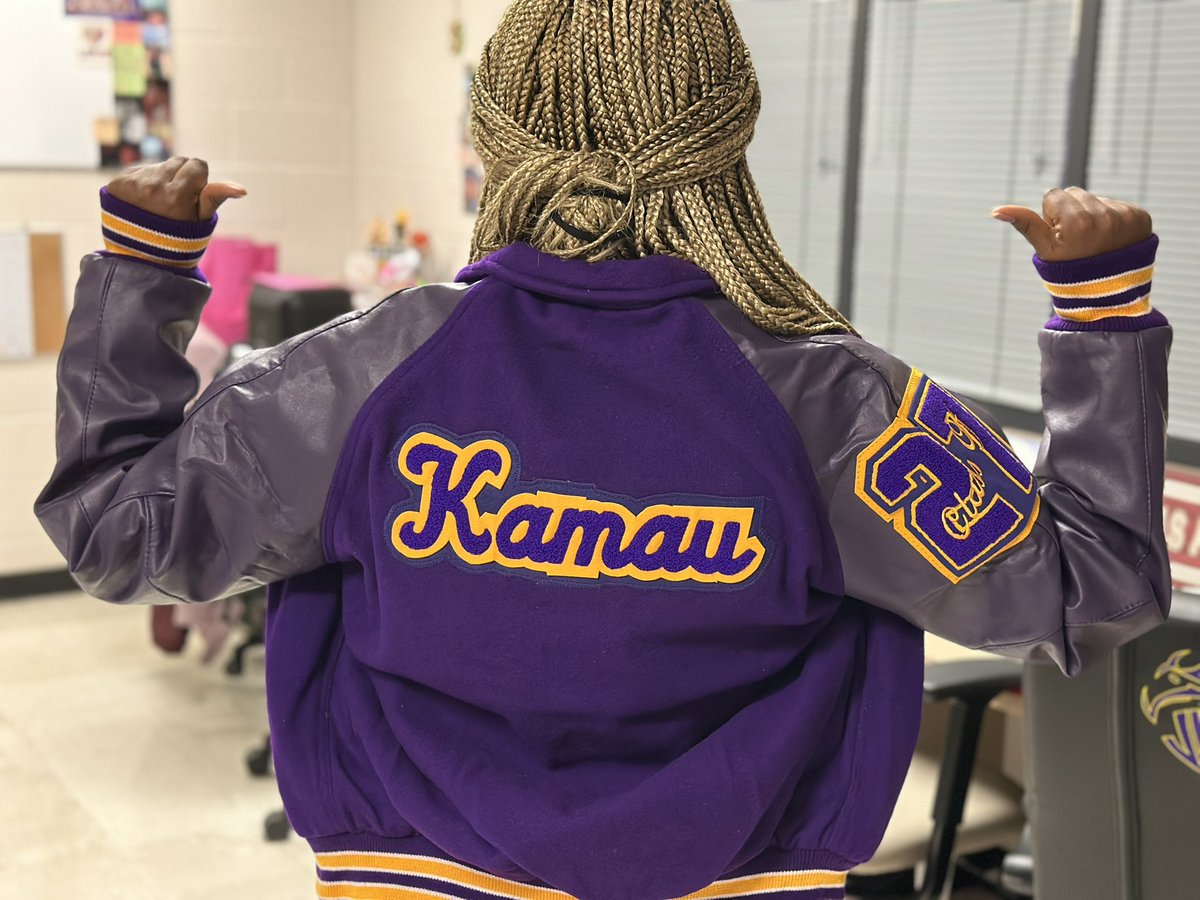 JVillGolf's tweet photo. CONGRATULATIONS to our girl Angie Kamau for earning her letter jacket last season!!! Can’t wait to see what you do this year! 💜💛⛳️ https://t.co/9YQbdISsDz