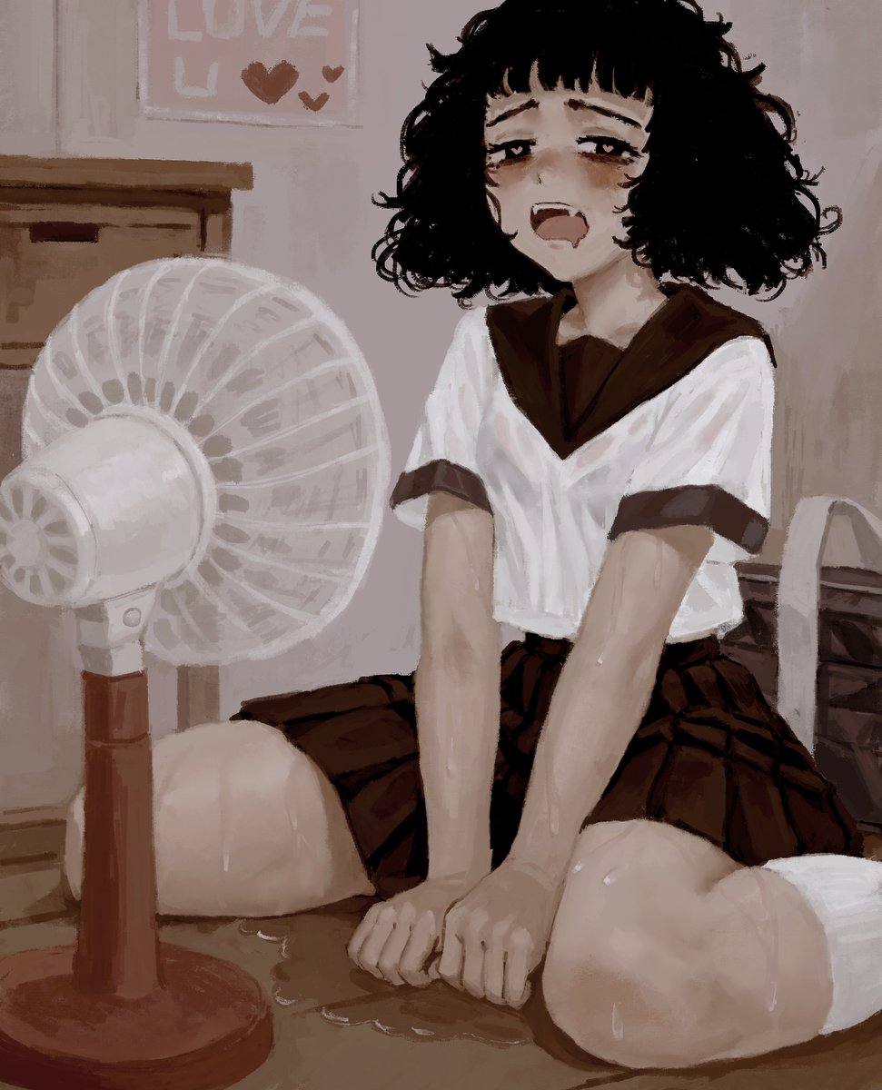 She said it's very hot and she's sweating a lot... 
- what do you do?
