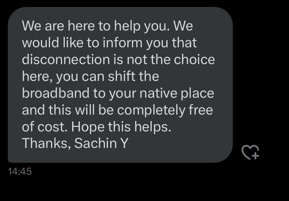 ex-cricketer (@darrkeaage) on Twitter photo So once someone takes Airtel broadband connection, it cannot be disconnected ever?
I am not going to pay anyways <a href="/airtelindia/">airtel India</a>, now it’s your choice if you want to disconnect or not. So once someone takes Airtel broadband connection, it cannot be disconnected ever?
I am not going to pay anyways <a href="/airtelindia/">airtel India</a>, now it’s your choice if you want to disconnect or not.