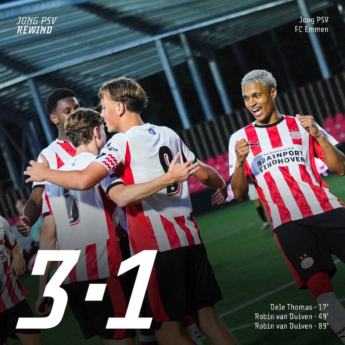 040Turkiye's tweet photo. 🔥 PSV U21 takımı dün oynadığı Eerste Divisie lig maçında FC Emmen'i 3-1'lik skorla yenmeyi başardı!
#JPSEMM https://t.co/WsK0m0iiSD