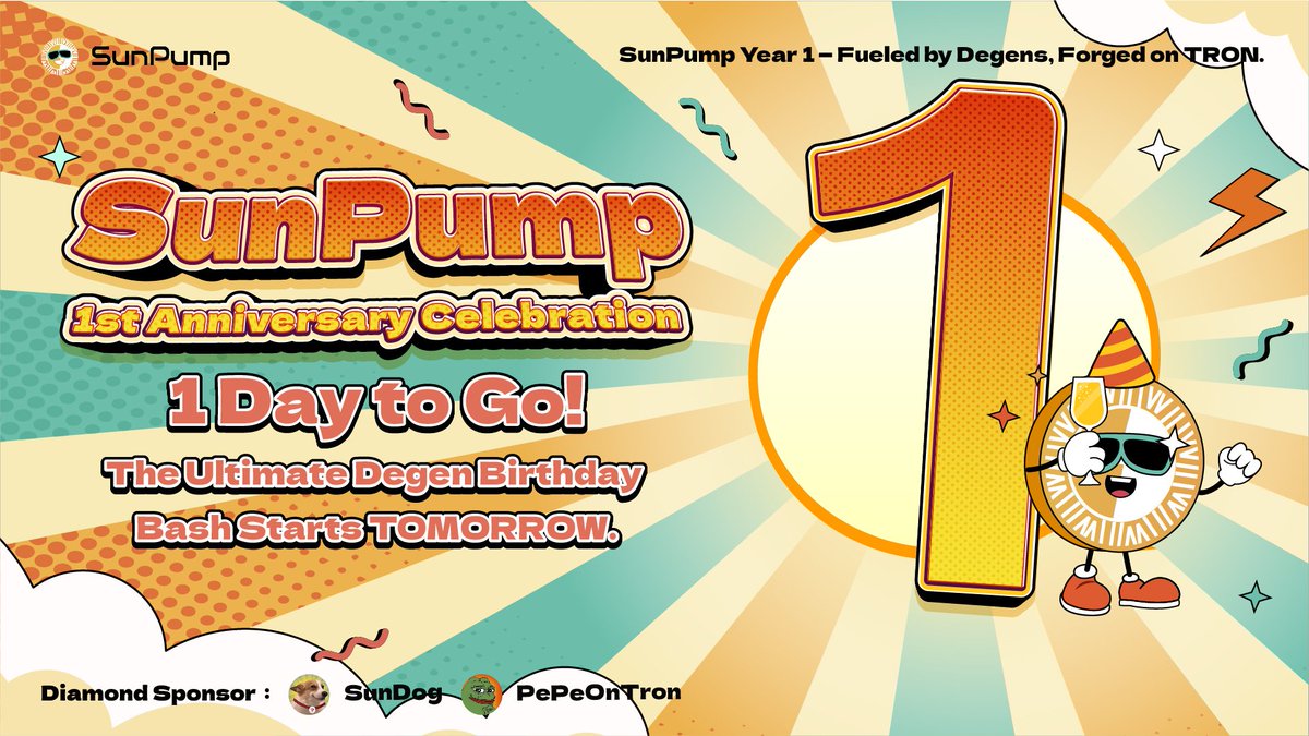 KC_GMI's tweet image. 🎉 Tomorrow Marks a Historic Milestone  #SunPump Turns ONE! 🎉

One year ago, SunPump redefined what it means to launch in the meme economy  fair, transparent, and driven entirely by the community.
No pre-mines. No insider allocations. Just raw, unfiltered energy from traders,