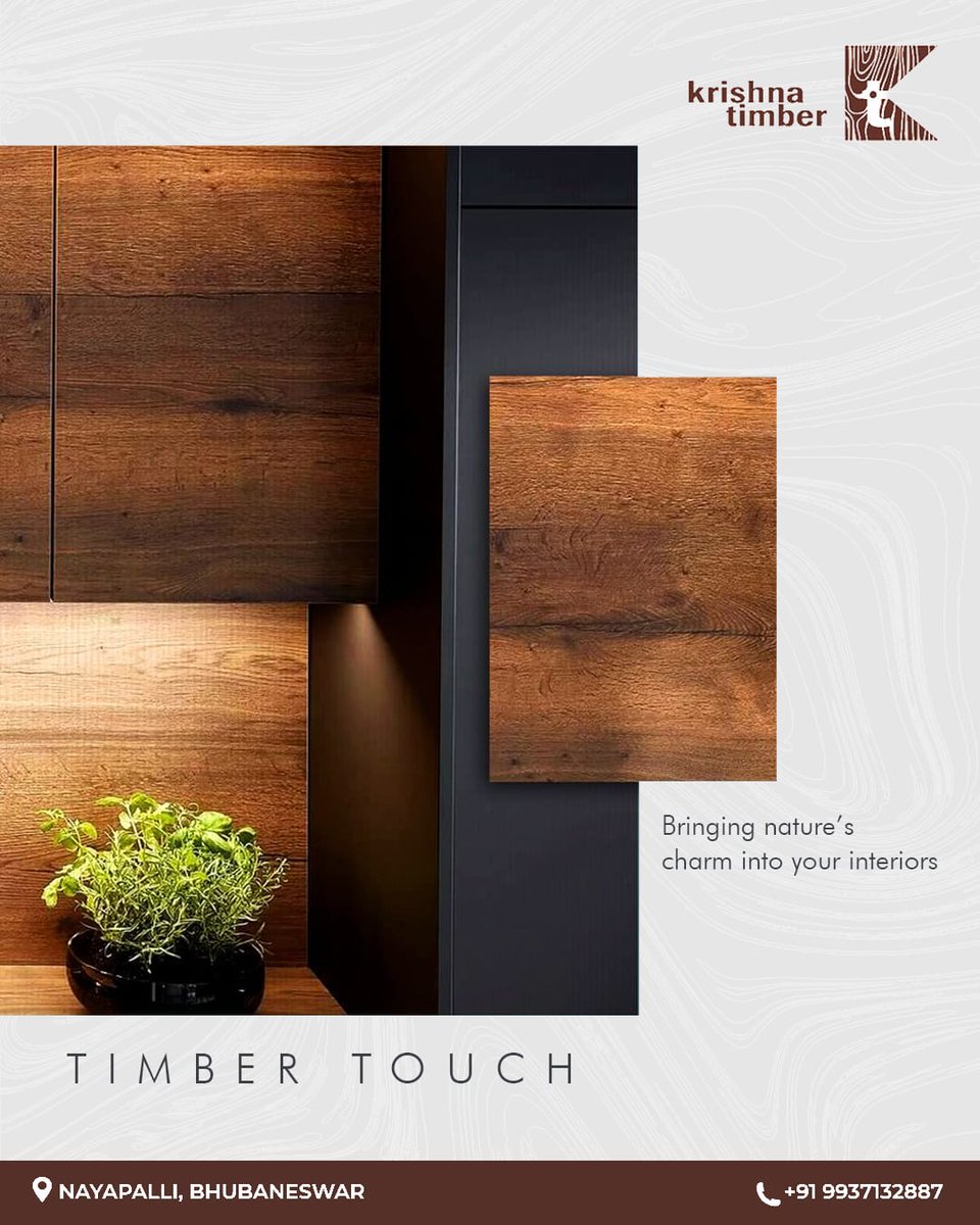 KrishnaTimbers's tweet image. Bring the cozy charm of nature right into your home with our "Timber Touch" collection! Feel the warmth and beauty of wood enhance your interiors.

Visit us in Nayapalli, Bhubaneswar or call +91 9937132887 to learn more.

#KrishnaTimber #TimberTouch #NaturalInteriors #HomeDecor
