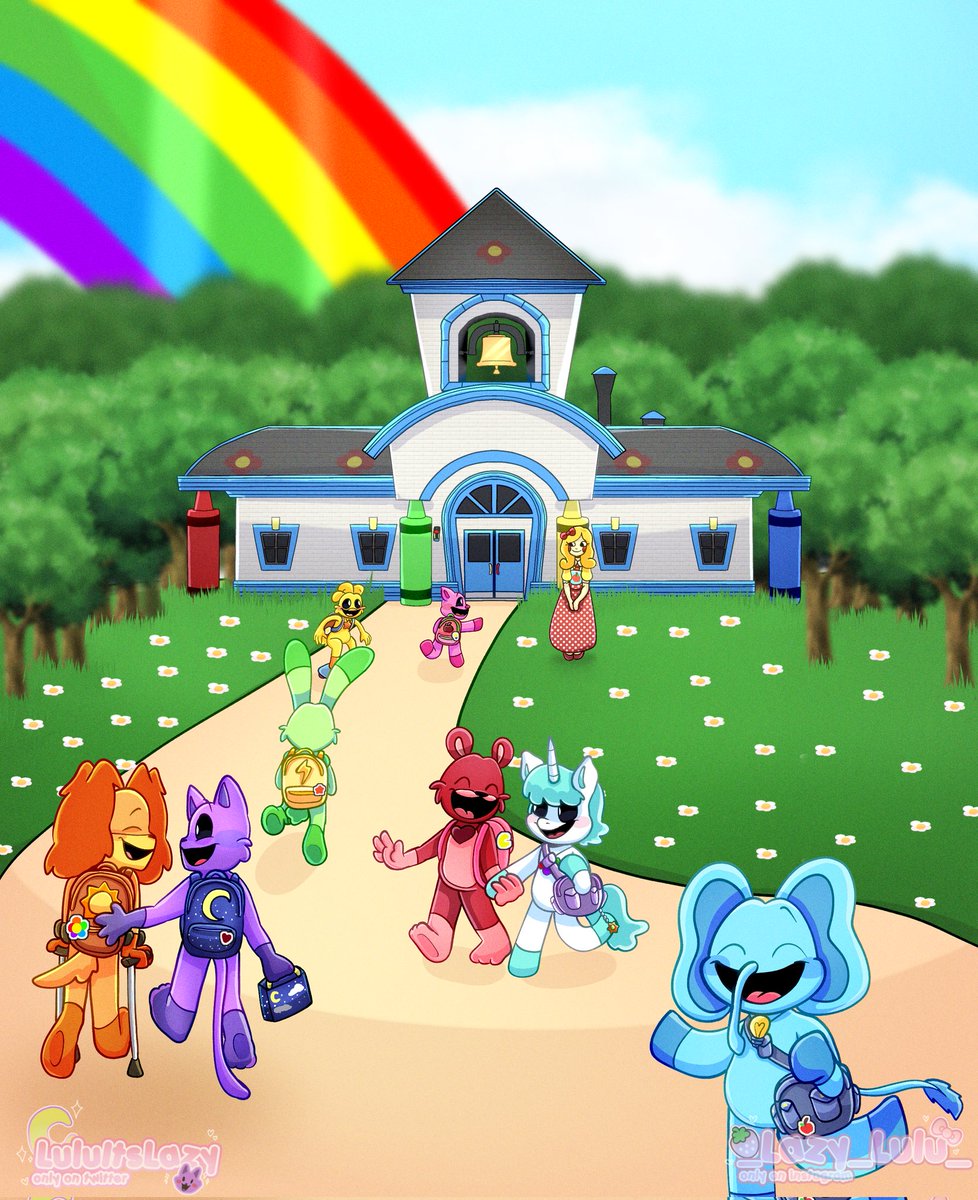 Back To School!📚🖍🌈🍎
(Finish/rendered/flat colors)

#PoppyPlaytime #SmilingCritters #dogday #craftycorn #Bobbybearhug #catnap #kickinChicken #hoppyhopscotch #bubbabubbaphant #pickypiggy #MissDelight #ibispaint