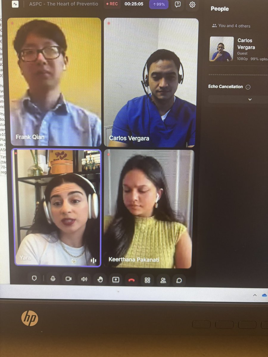 Carlos Vergara MD (@carlosvergaramd) on Twitter photo 🫀✨ Coming soon: #HeartOfPrevention goes #ASPC25 recap mode!
2 hours. Countless takeaways. Great conversation.
Enjoyed the interaction with some of the future of prevention: <a href="/Kpakanati3/">Keerthana Pakanati</a> <a href="/YJelwan/">Yara Jelwan</a> <a href="/frankq1368/">Frank Qian, MD MPH</a>
Get ready for the fastest 120 minutes (probably less after magic 🫀✨ Coming soon: #HeartOfPrevention goes #ASPC25 recap mode!
2 hours. Countless takeaways. Great conversation.
Enjoyed the interaction with some of the future of prevention: <a href="/Kpakanati3/">Keerthana Pakanati</a> <a href="/YJelwan/">Yara Jelwan</a> <a href="/frankq1368/">Frank Qian, MD MPH</a>
Get ready for the fastest 120 minutes (probably less after magic