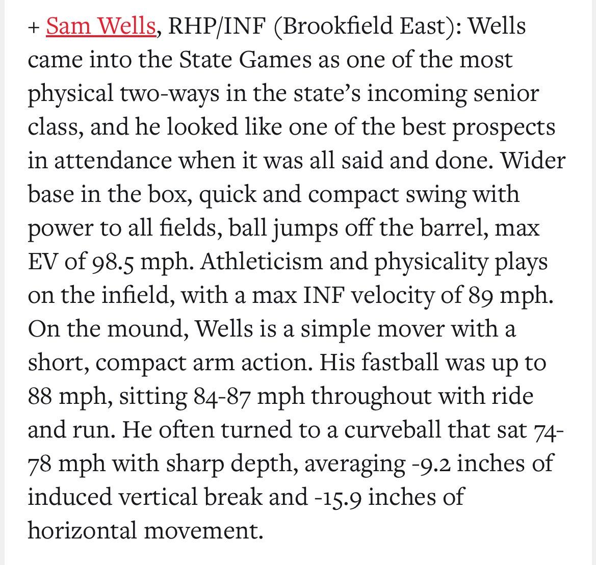 Thankyou <a href="/PrepBaseballWI/">Prep Baseball Wisconsin</a> for the write up and great event.
