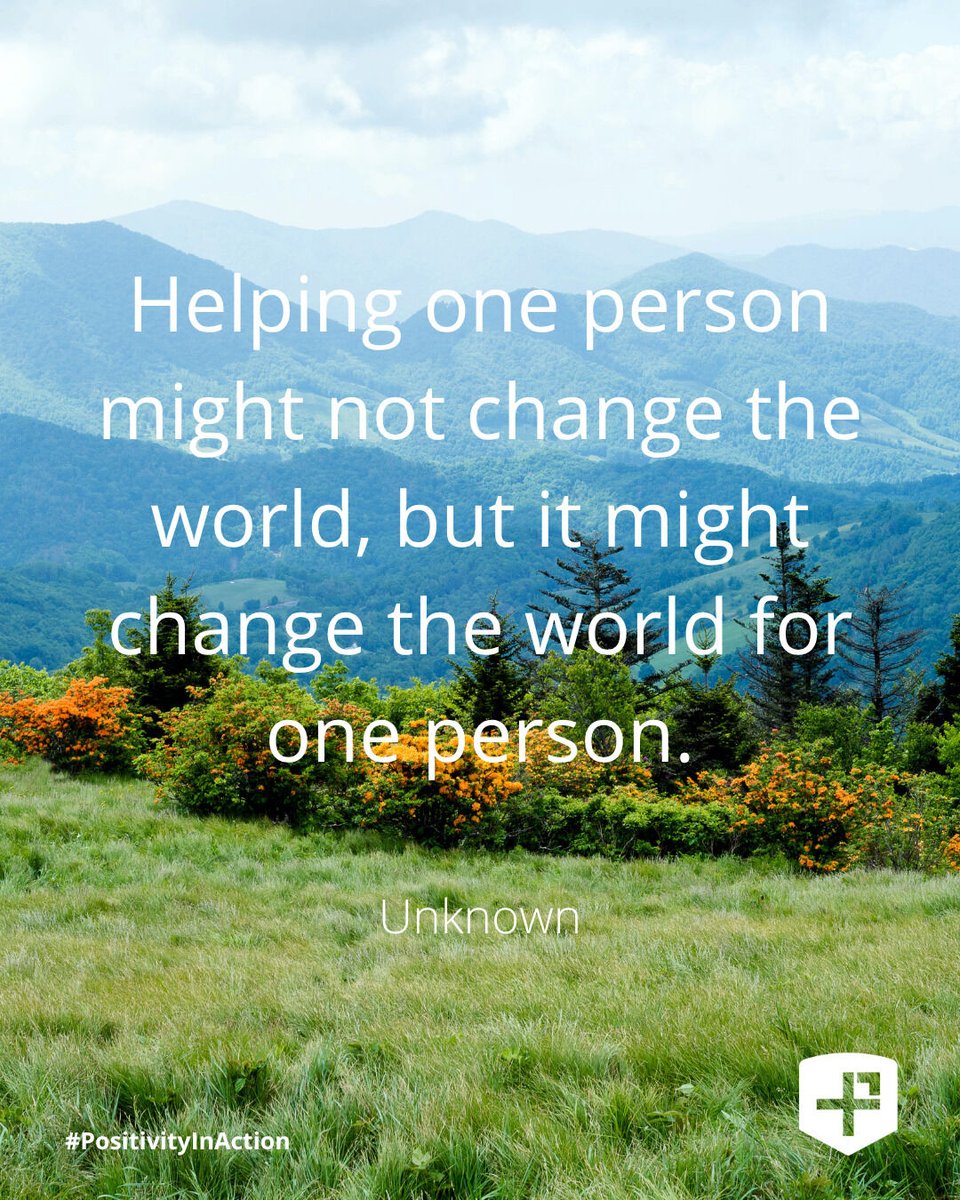 "Helping one person might not change the world, but it might change the world for one person."
- Unknown
#PositivityInAction