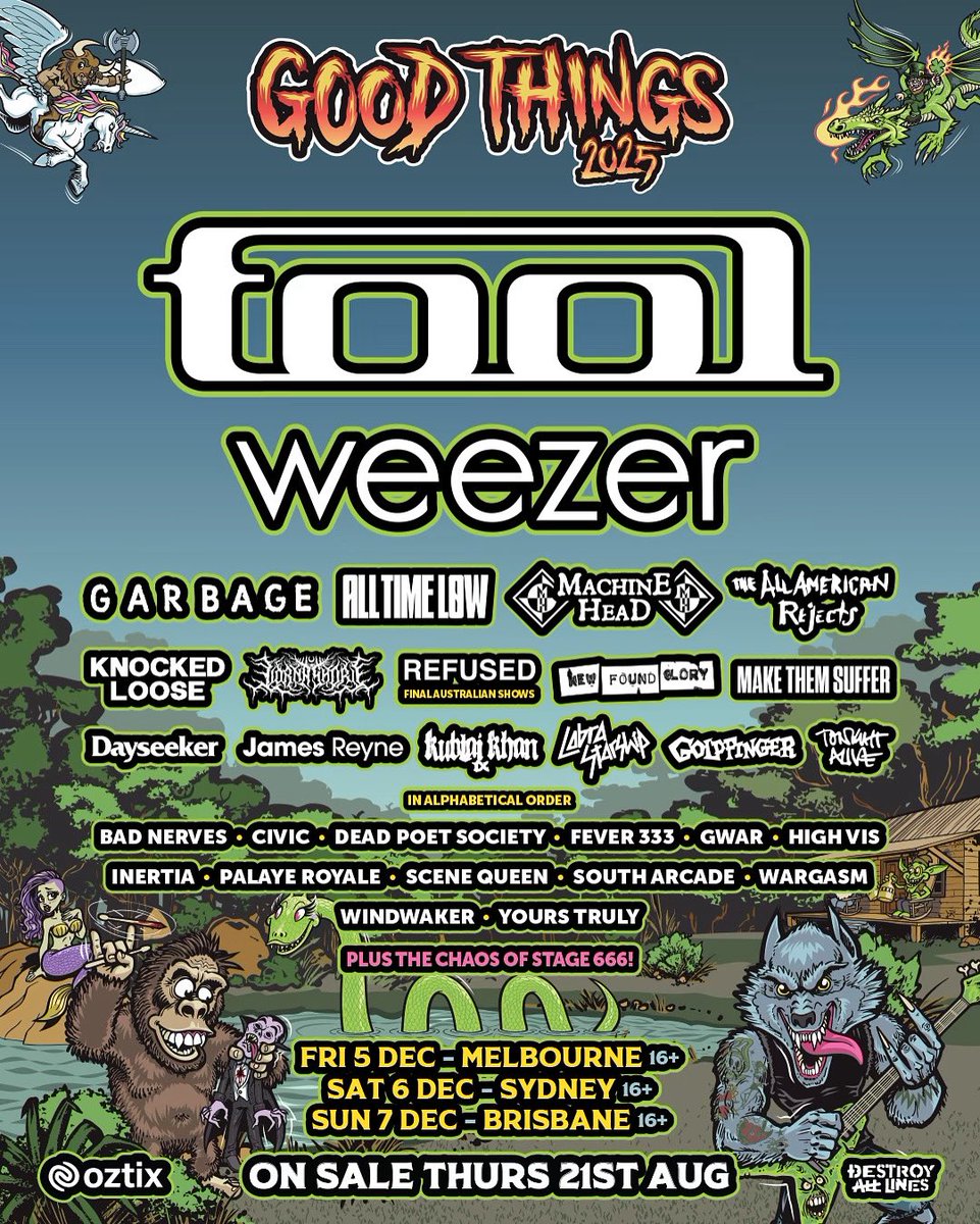 Headed back to Australia for Good Things!  <a href="/destroyalllines/">Destroy All Lines</a>