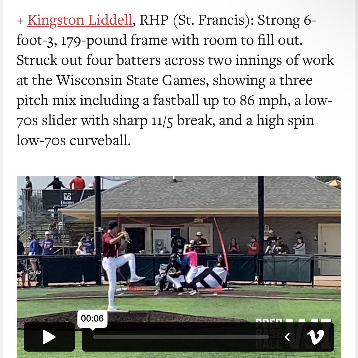 Thank you for the write up <a href="/PrepBaseballWI/">Prep Baseball Wisconsin</a>