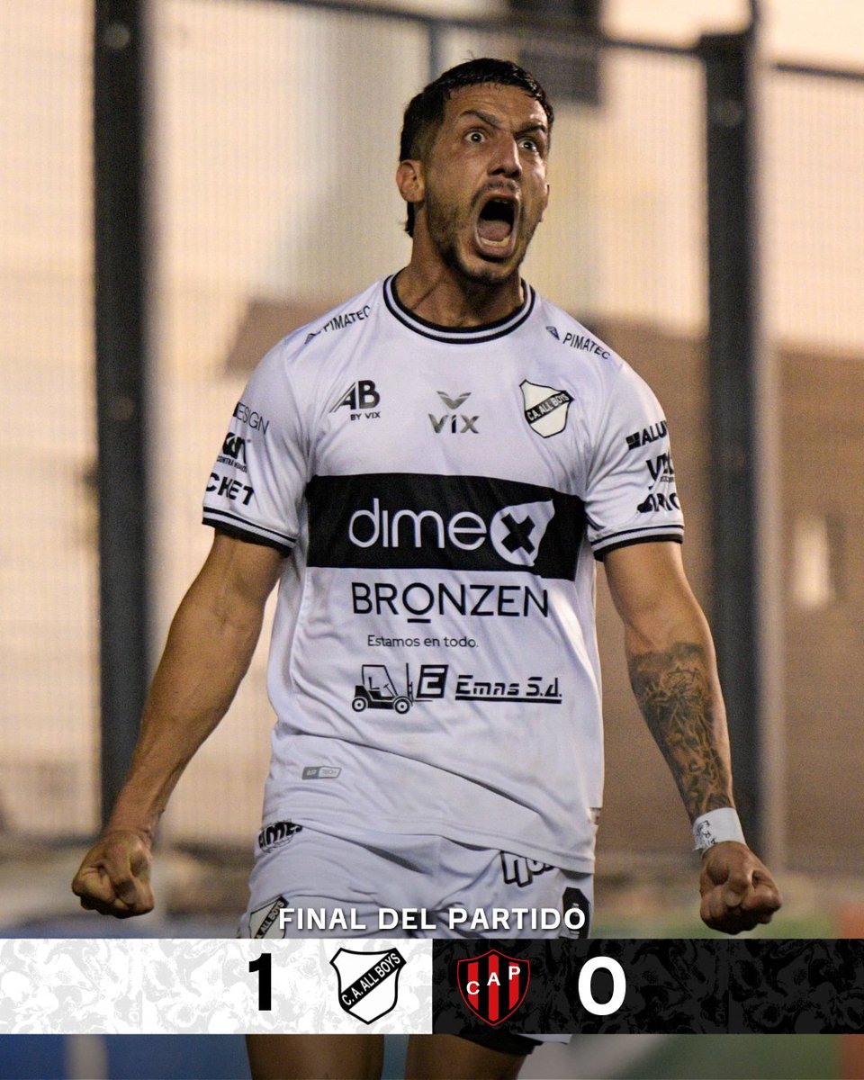 <a href="/TyCSports/">TyC Sports</a> Finalizó el partido en Floresta y ¡¡GANOOOOOOOOOOOOOOOOOOOOOOOOO ALL BOYS!!

⚽️ Por la 26ta. Fecha de la #PrimeraNacional 2025, #AllBoys ganó 1 a 0 ante #Patronato

Matías Nouet convirtió el gol de la victoria.

🤍🖤 #SoyDeAllBoys 🖤🤍