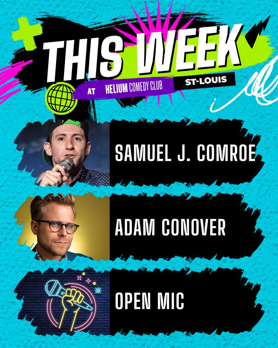 Helium Comedy STL (@heliumcomedystl) on Twitter photo This Week at Helium | Open Mic, <a href="/SamuelJComroe/">Samuel J Comroe</a>, + <a href="/adamconover/">Adam Conover</a>!
Get tickets now: bit.ly/2JefsF0 This Week at Helium | Open Mic, <a href="/SamuelJComroe/">Samuel J Comroe</a>, + <a href="/adamconover/">Adam Conover</a>!
Get tickets now: bit.ly/2JefsF0