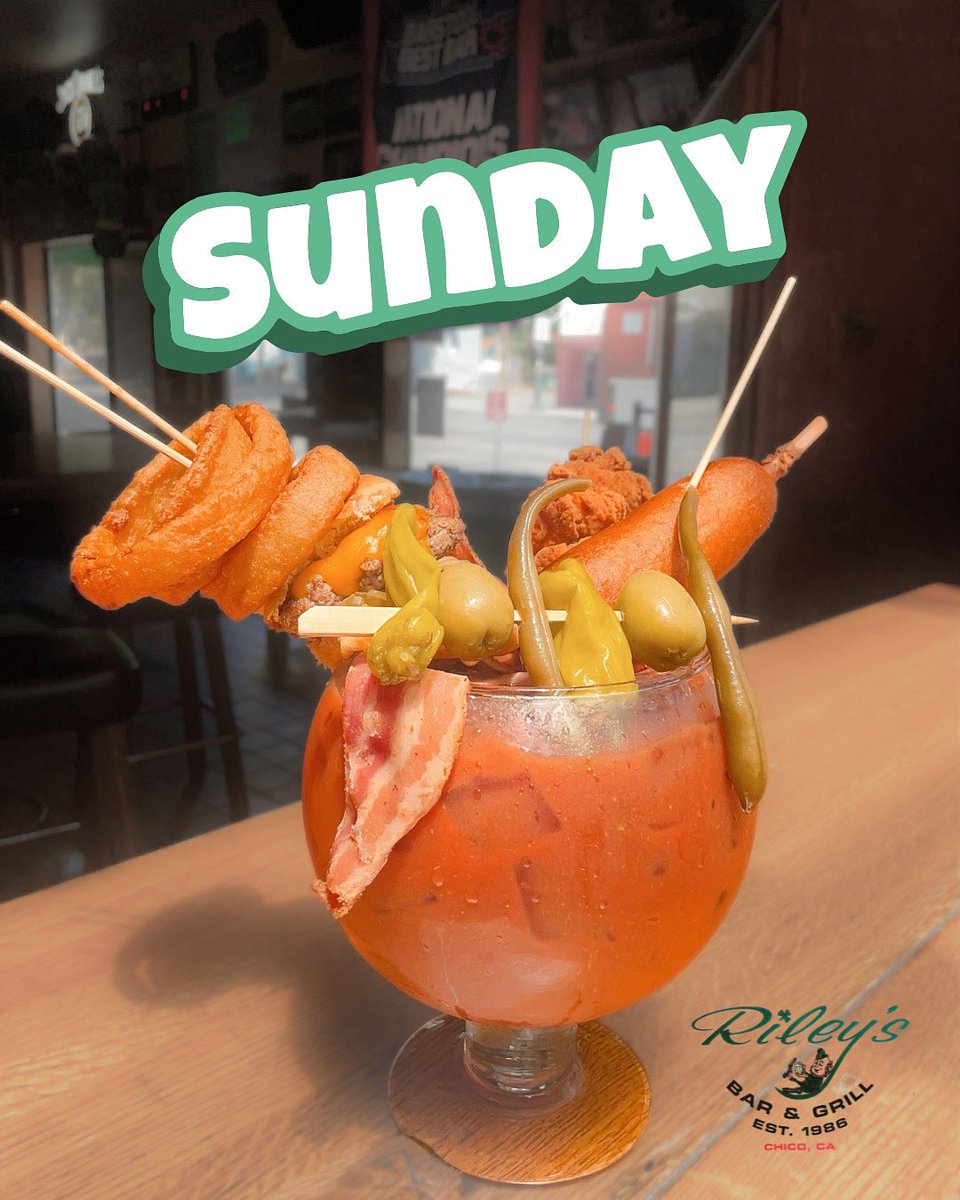 Sunday Funday Brunch at Riley’s is BACK from 9:30 AM - 2:00 PM, and we’re adding a NEW Bloody Mary Party Bowl to our menu! Who will be the first to order it this Sunday? 🙋🤩