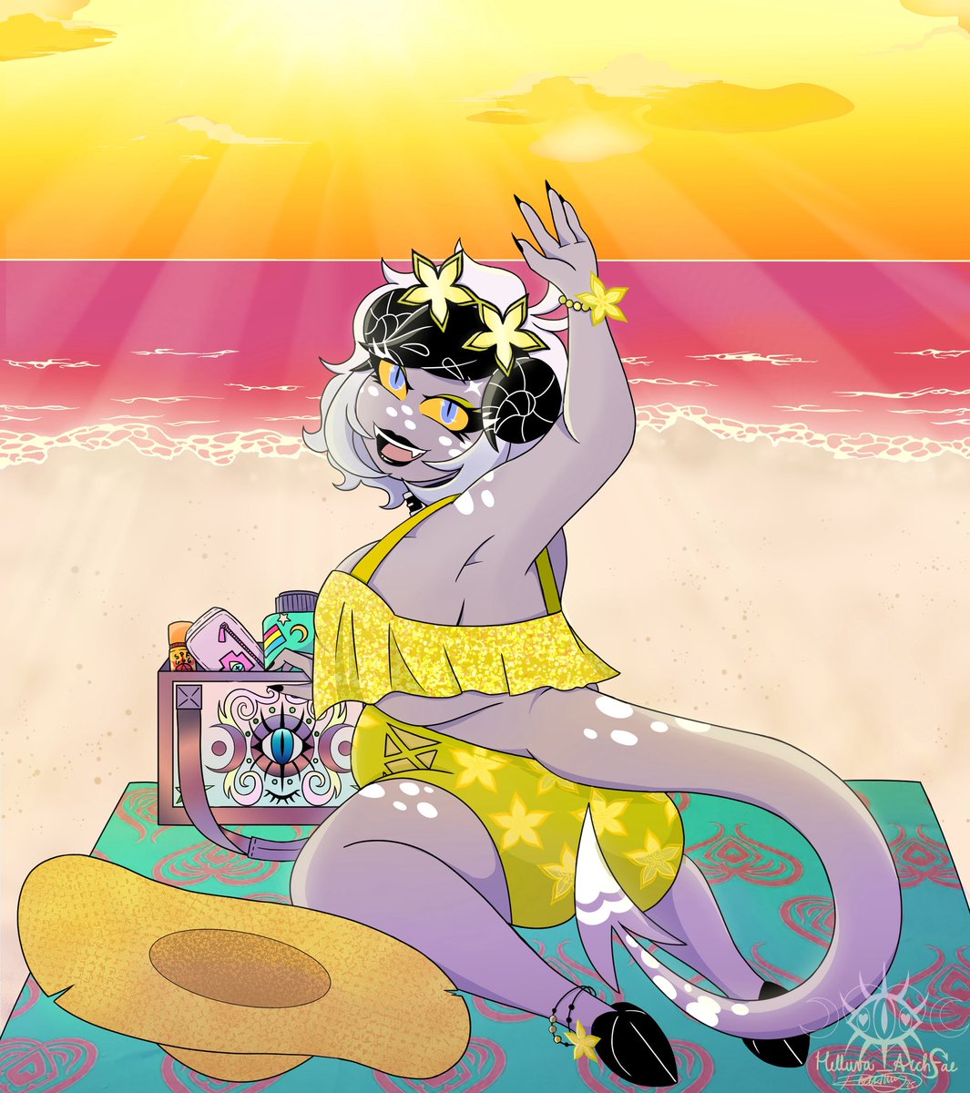helluva_archfae's tweet photo. Heat Treats: Starfruit Aileen! ⭐️

Was inspired by the Heat Treats line a wonderful group of artists did and I had to make Aileen as one—she looks so cute in such summery colors 😍

Alonso really proud with the background!

#HelluvaBoss #HelluvaBossOC #helluvasona #hb_oc #hboc https://t.co/AW6any8iMv